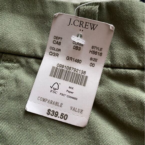 J. Crew Shorts Olive Green NEW Women’s Size 00 - Picture 6 of 6